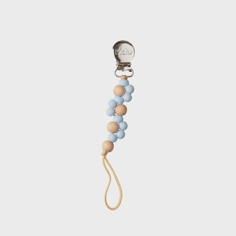 Picky Wood & Silicone Braided Paci Clip - Beautiful Blue