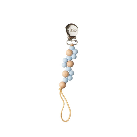Picky Wood & Silicone Braided Paci Clip - Beautiful Blue