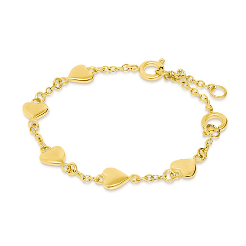 Vincor Gold Hearts On Chain Bracelet