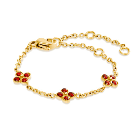 Vincor Red Flower Bracelet