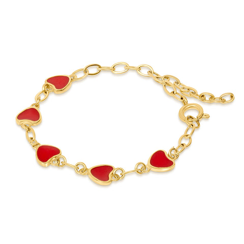 Vincor Red Hearts On Chain Bracelets