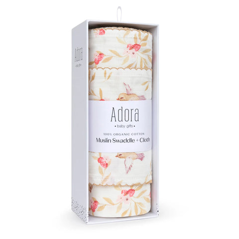 Adora Swaddle + Cloth - Girls Vine