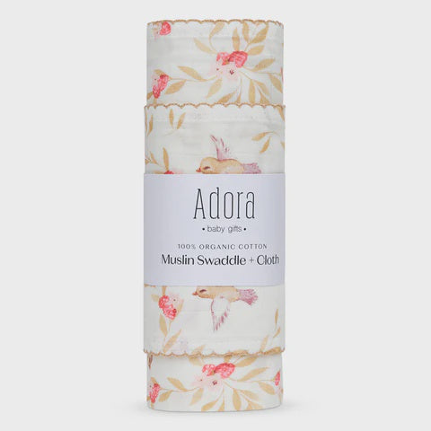 Adora Swaddle + Cloth - Girls Vine