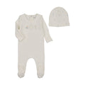 Bee and Dee Watercolor Bib Footie White Boys