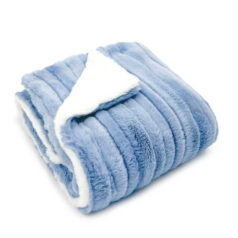 Kidu Fur Blanket - Wave Denim