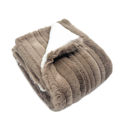 Kidu Fur Blanket - Wave Taupe