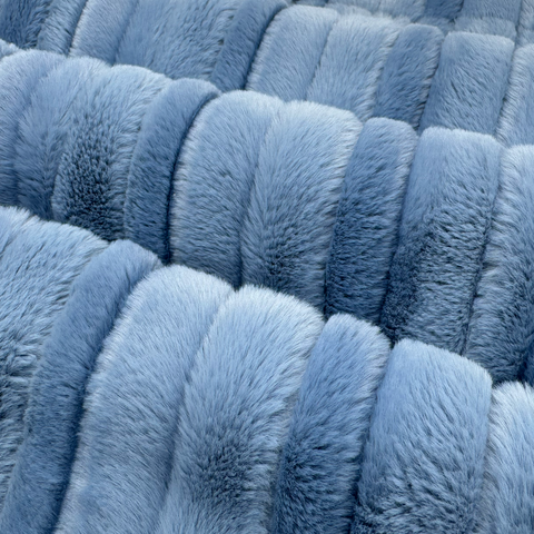 Kidu Fur Blanket - Wave Denim