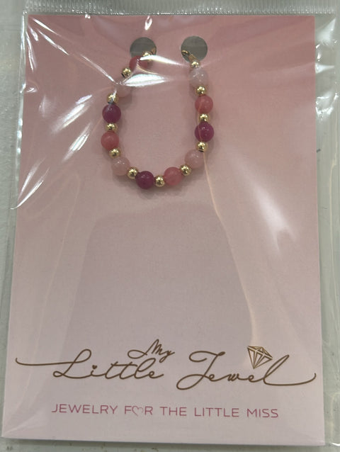 My Little Jewel Bracelet Tricolored Pink Gemstone b-gem04