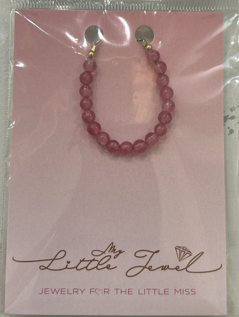 My Little Jewel Bracelet Blood Pink Jade Gemstone b-gem60