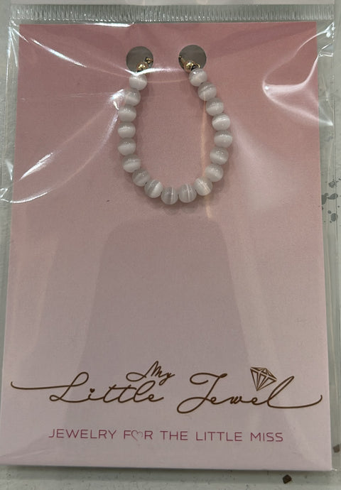 My Little Jewel Bracelet Stackable White Cat Eye s4