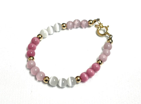 My Little Jewel Bracelet Tricolored Cateye with Gold b-ce3