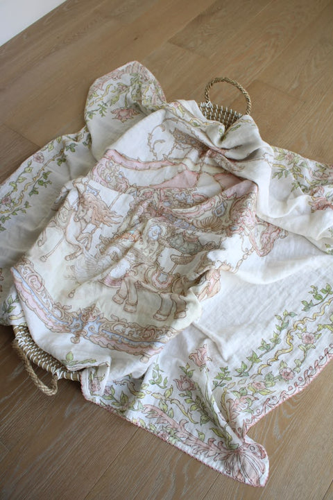Little Threads Muslin Blanket - Enchanted Carousel