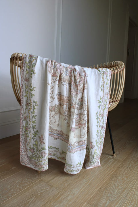 Little Threads Muslin Blanket - Enchanted Carousel