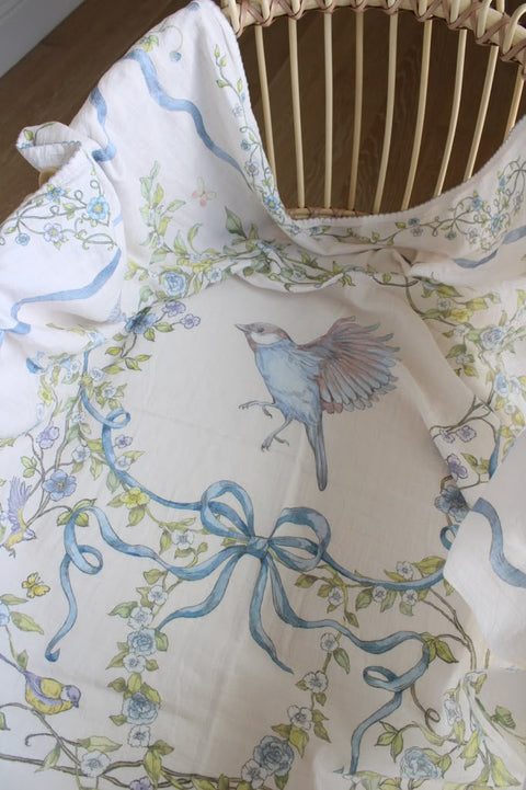 Little Threads Muslin Blanket - Bluebird Meadow