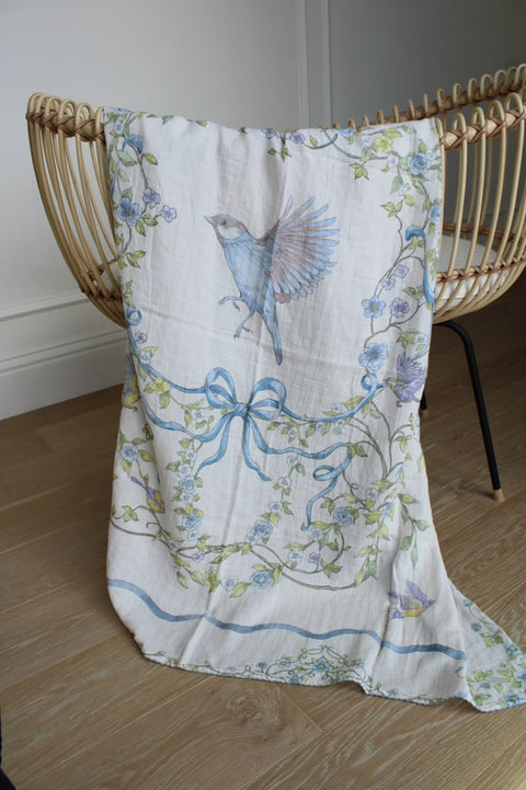 Little Threads Muslin Blanket - Bluebird Meadow