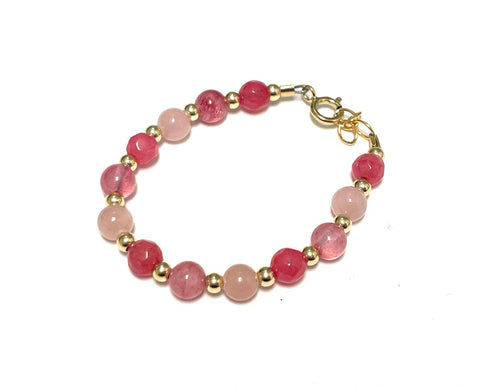 My Little Jewel Bracelet 3 Pinks and Gold Alternate b-gem01
