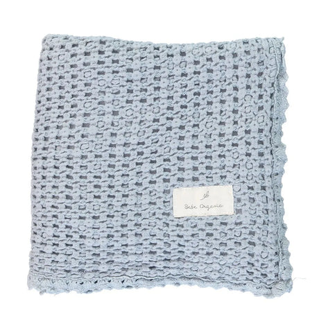 Bebe Organic Signature Waffle Blanket - Sea