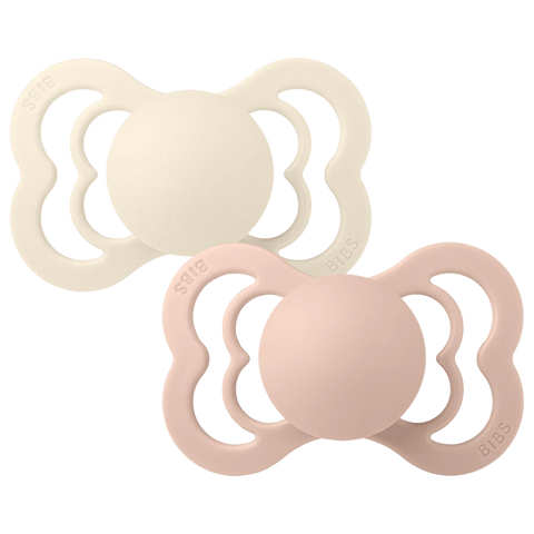Bibs Supreme Silicone Pacifier 2pack - Ivory,Blush