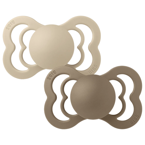 Bibs Supreme Silicone Pacifier 2pack - Vanilla,Dark Oat
