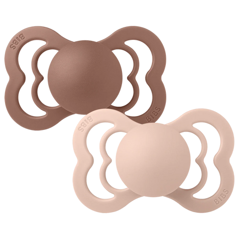 Bibs Supreme Silicone Pacifier 2pack - Woodchuck,Blush