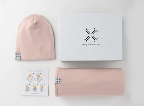 Jacqueline and Jac Blanket & Beanie Set - Blush
