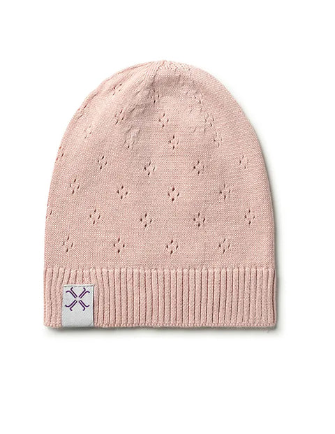Jacqueline & Jac Pointelle Knit Beanie - Blush