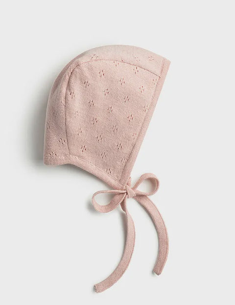 Jacqueline & Jac Pointelle Knit Bonnet - Blush