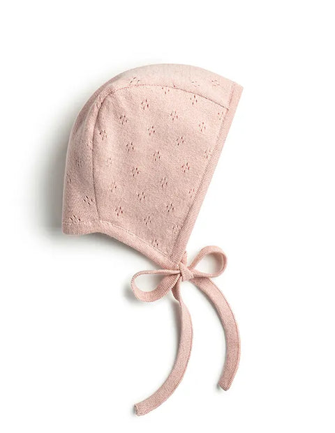 Jacqueline & Jac Pointelle Knit Bonnet - Blush