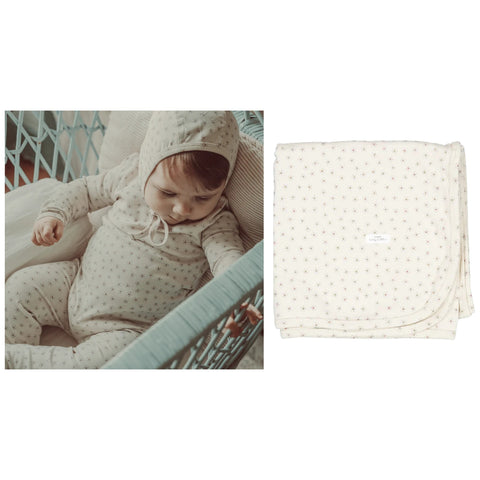 Lovely Littles Printed Footie Hat & Blanket Set - Blue Roseberry