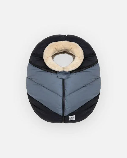 7AM Car Seat Cocoon - Black & Ash Blue