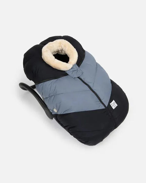 7AM Car Seat Cocoon - Black & Ash Blue