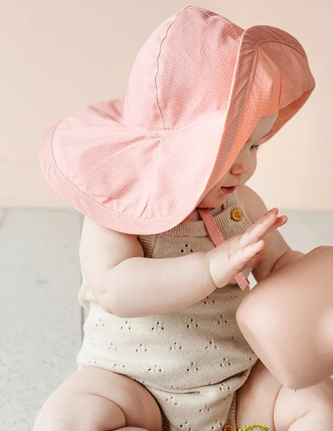 Jacqueline & Jac Sun Hat - Pink Polka Dot