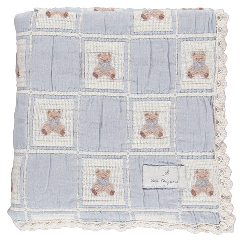 Bebe Organic Teddy Blanket - Blue