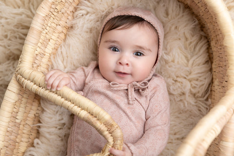 Adee Pink Charm Footie Bonnet Pink