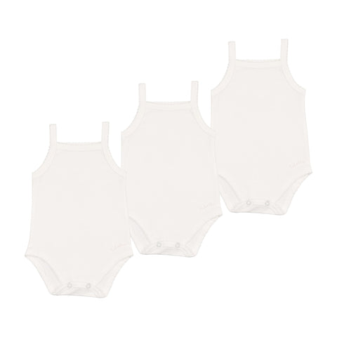 Baby Girl Undershirts Solid White 3 Pack
