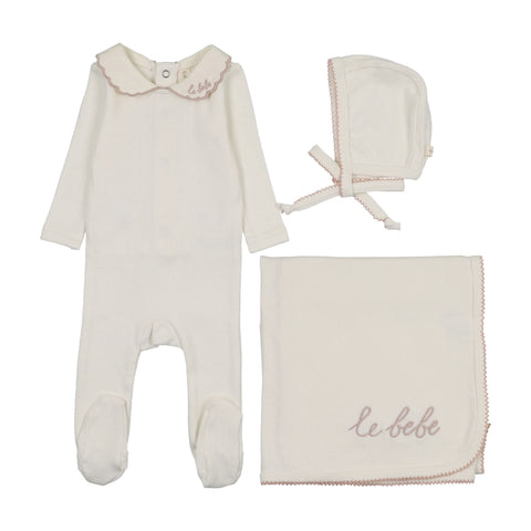 Lilette Le Bebe Pointelle Layette Set - Cream Pink