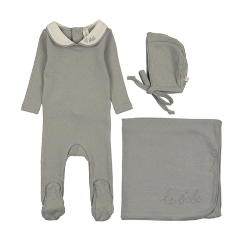 Lilette Le Bebe Pointelle Layette Set - Light Blue