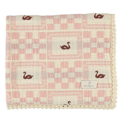 Bebe Organic Rose Swan Blanket