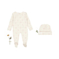 Lovely Littles Printed Footie + Hat - Heirloom Bow