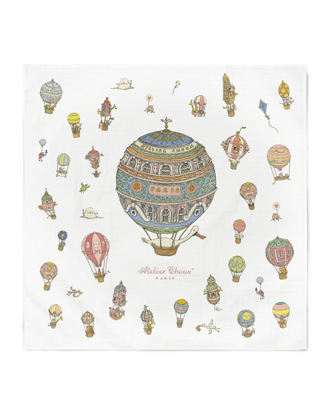 Atelier Choux Carre Swaddle - Hot Air Balloons
