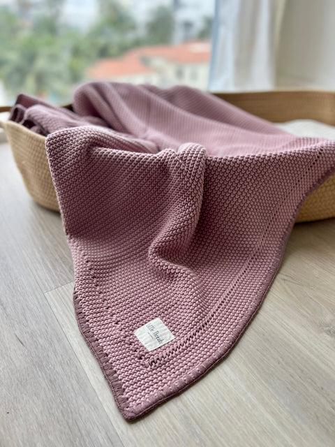 Little Threads Cotton Blanket - Mauve Pink lifestyle 2