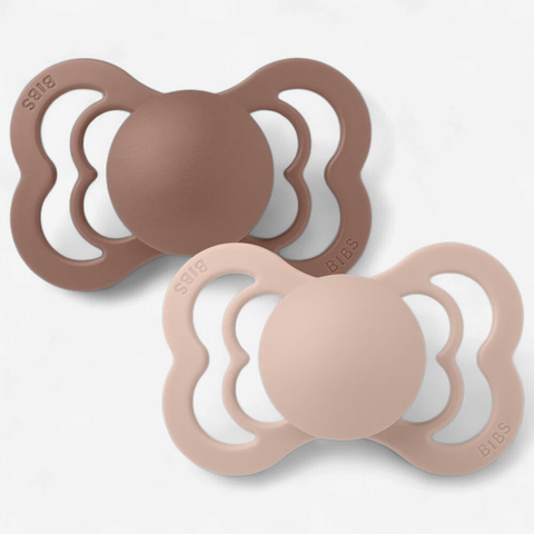 Bibs Supreme Silicone Pacifier 2pack - Woodchuck,Blush