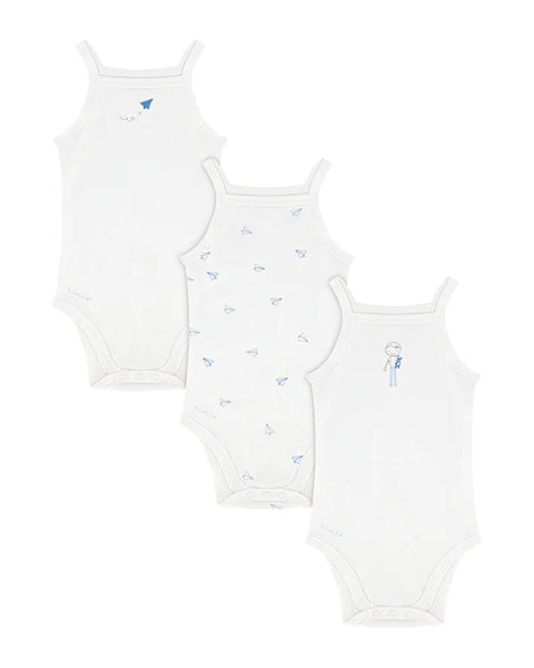 Aime 3 pack Print Undershirts - Boys Original Paper Planes