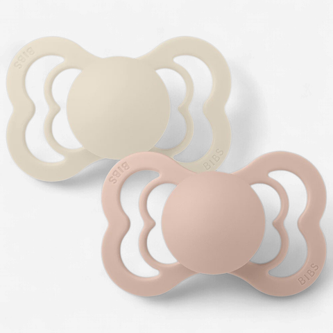 Bibs Supreme Silicone Pacifier 2pack - Ivory,Blush