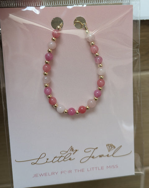 My Little Jewel Bracelet 3 Pinks and Gold Alternate b-gem01