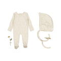 Lovely Littles Joy Pink footie with matching bonnet