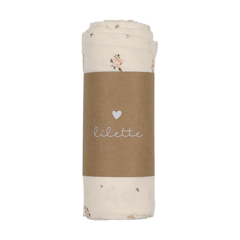 Lilette Rosebud Muslin Swaddle MSS - Cream Pink