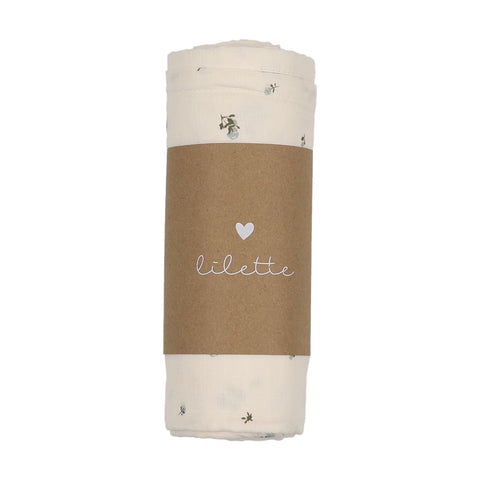 Lilette Rosebud Muslin Swaddle MSS - Cream Blue