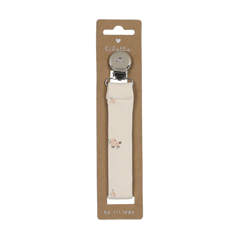 Lilette Rosebud Pacifier Clip - Cream Pink lifestyle