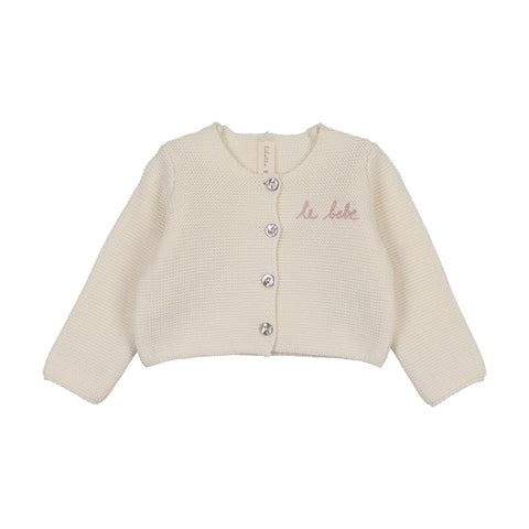Lilette Le Bebe Knit Cardigan - Cream Pink